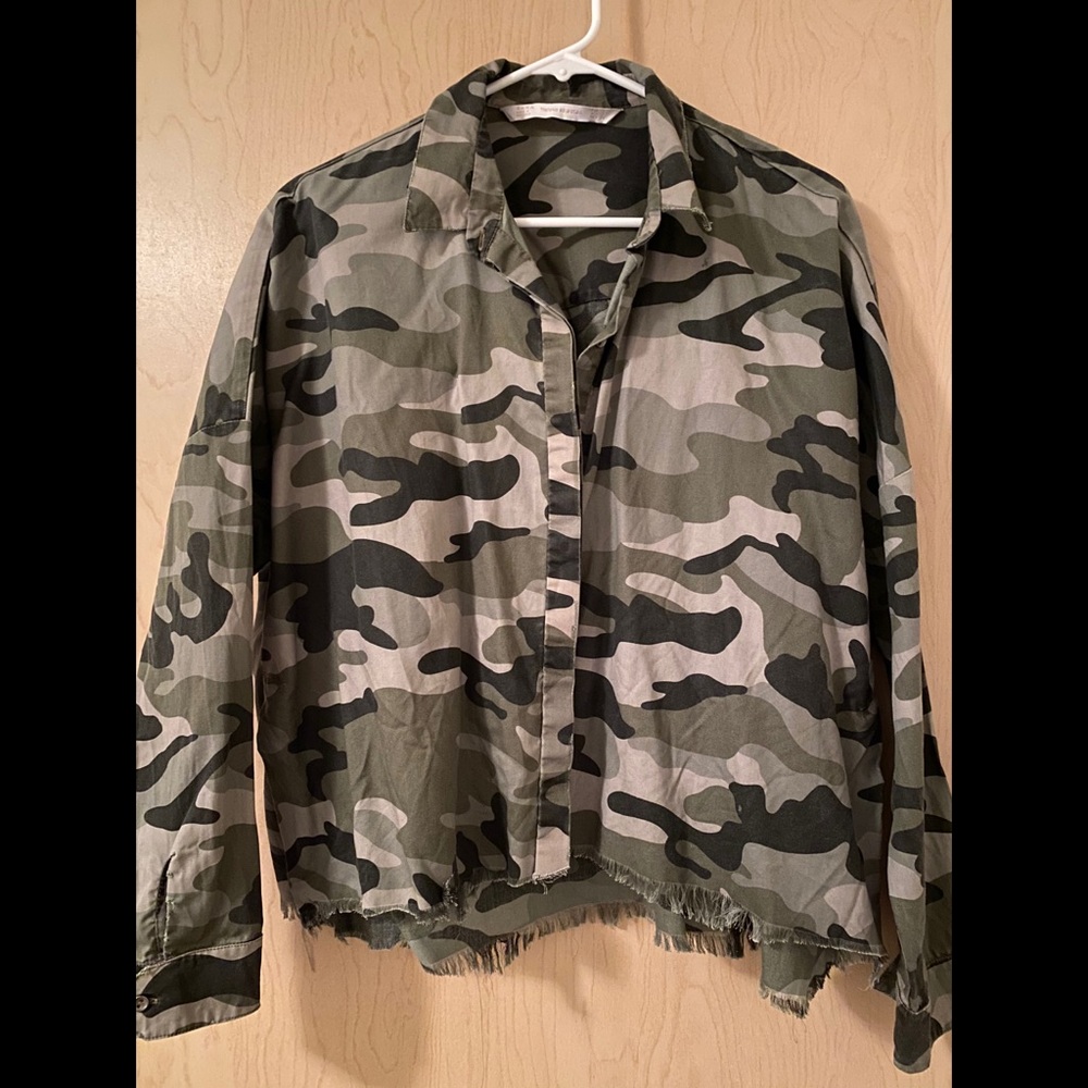 Zara women oversize crop Shirt S